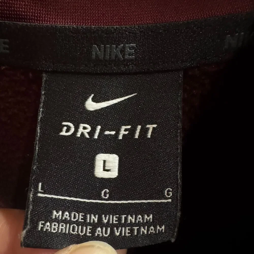 Nike Dri-FIT Men's 1/4 Zip Pullover Burgundy Training Sweatshirt Large
